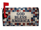 God Bless America quilt-inspired patriotic mailbox cover left view, Holy Smoak Studios wholesale