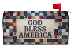 God Bless America Americana quilt mailbox cover right view, Holy Smoak Studios wholesale Christian décor