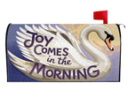 Joy Comes in the Morning colorful swan mailbox cover right view, Holy Smoak Studios wholesale