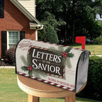 Holy Smoak Studios Letters to the Savior vintage Christmas magnetic mailbox cover on black mailbox, wholesale