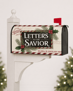 Holy Smoak Studios Letters to the Savior vintage Christmas magnetic mailbox cover on black mailbox, wholesale