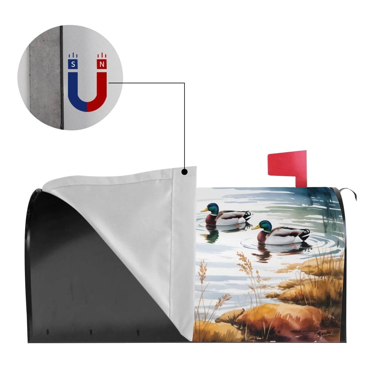 Holy Smoak Studios He Leads Me Beside Still Waters magnetic mailbox cover magnet detail