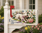 Holy Smoak Studios Easter Blessings lamb and lily design mailbox cover display, wholesale Christian décor