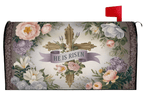 He Is Risen watercolor cross Easter mailbox cover right view, Holy Smoak Studios wholesale Christian décor