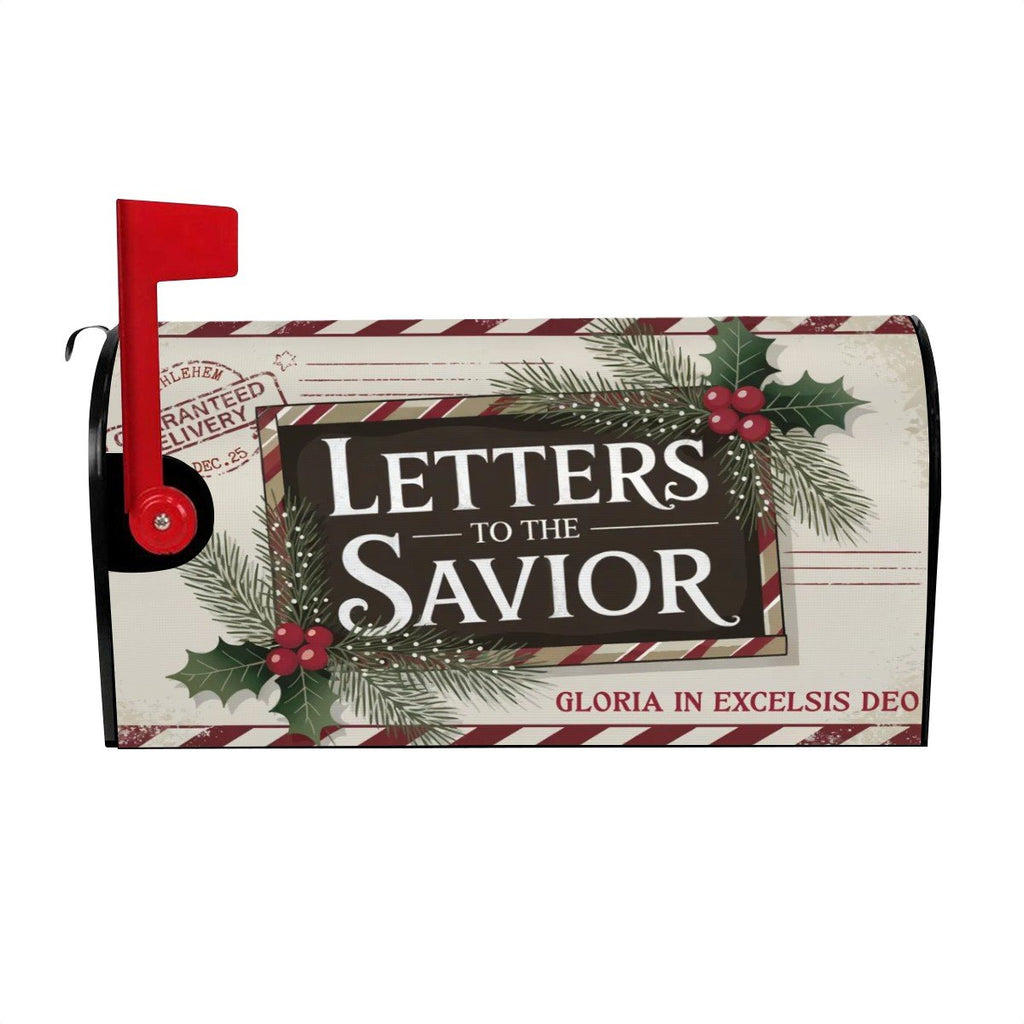 Letters to the Savior vintage Christmas mailbox cover left view, Holy Smoak Studios wholesale