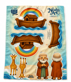 Holy Smoak Studios Noah's Ark cut and sew fabric panel with ark, animals, and character cutouts, wholesale Christian giftware