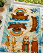 Holy Smoak Studios Noah's Ark cut and sew fabric panel close-up, wholesale faith-based product