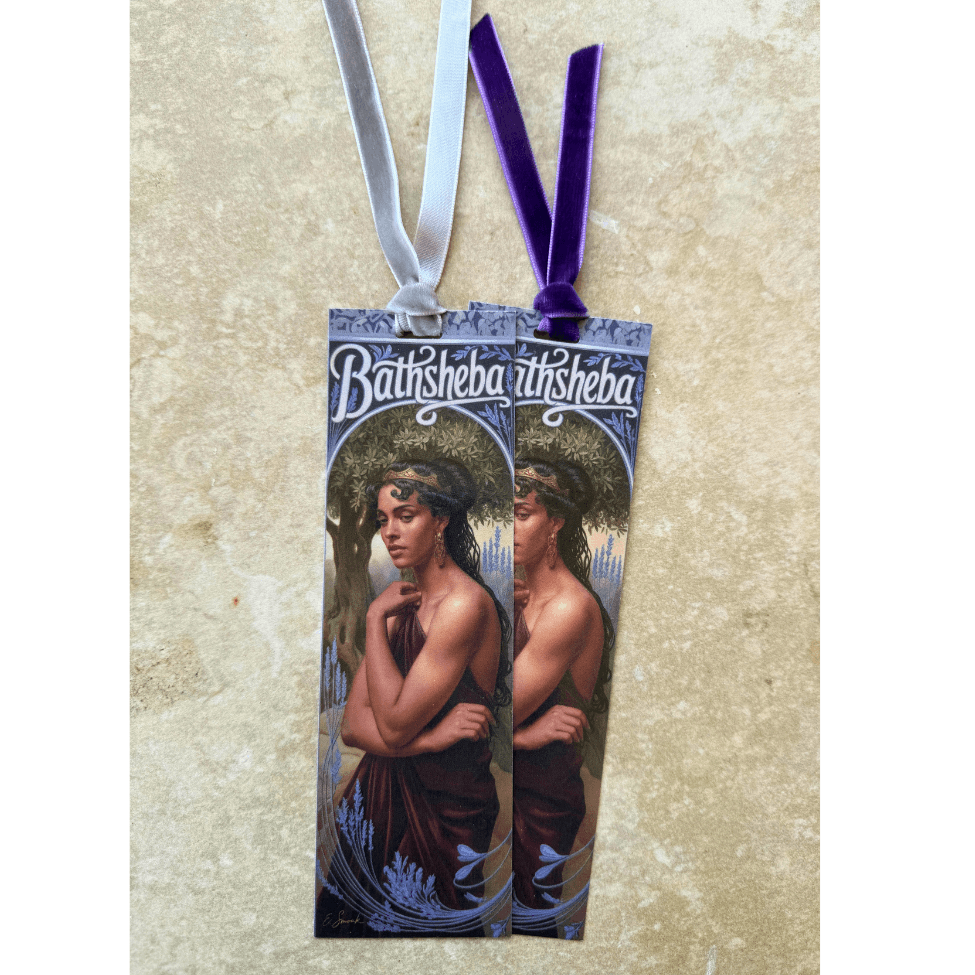 Holy Smoak Studios Bathsheba Gilded Gardens Women of the Bible bookmark, Art Nouveau faith gift, wholesale Christian product, 2x7 inches