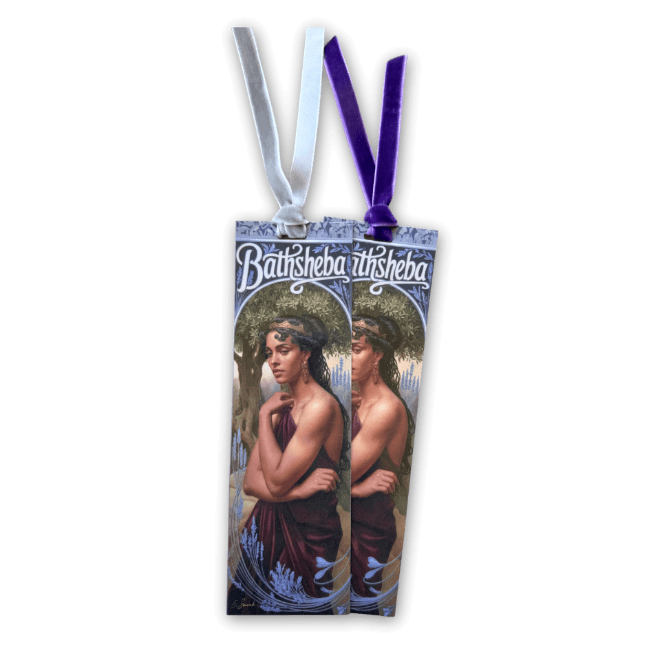 Holy Smoak Studios Bathsheba Gilded Gardens Women of the Bible bookmark, Art Nouveau faith gift, wholesale Christian product, 2x7 inches