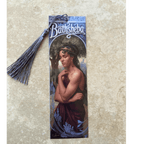 Holy Smoak Studios Bathsheba Gilded Gardens Women of the Bible bookmark with blue tassel, Art Nouveau faith gift, wholesale Christian product, 2x7 inches