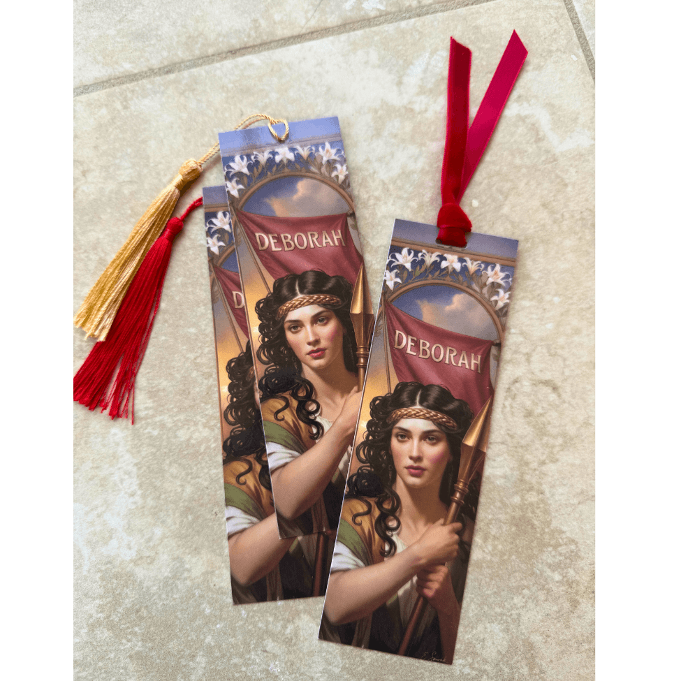 Holy Smoak Studios Deborah Gilded Gardens Women of the Bible bookmark, Art Nouveau faith gift, wholesale Christian product, 2x7 inches