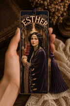 Esther Women of the Bible Gilded Gardens bookmark with tassel, Holy Smoak Studios wholesale Christian giftware