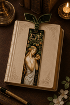 Holy Smoak Studios Gilded Gardens Eve bookmark lifestyle display, Women of the Bible wholesale faith-based devotional product