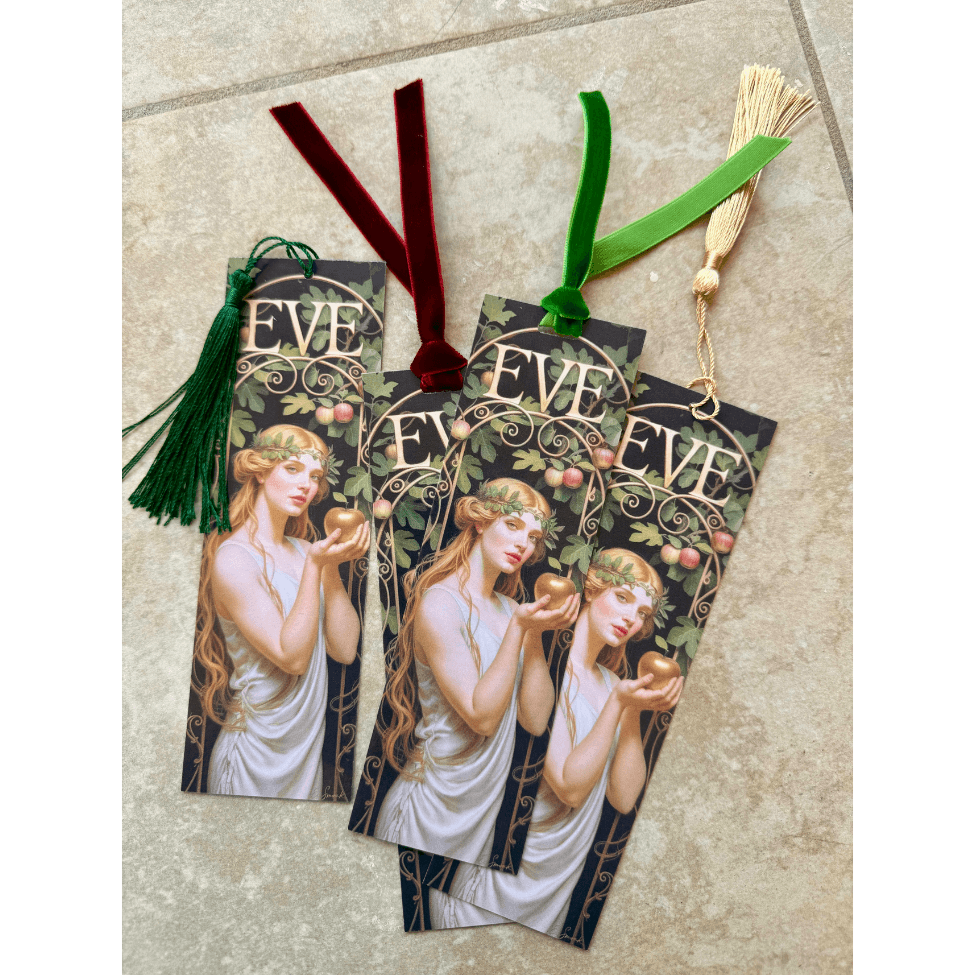 Holy Smoak Studios Eve Gilded Gardens Women of the Bible bookmark, Art Nouveau faith gift, wholesale Christian product, 2x7 inches