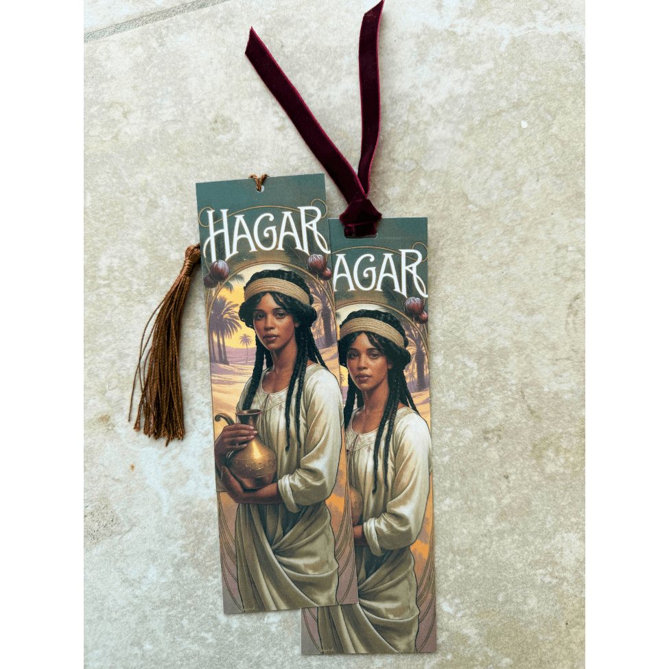 Hagar Women of the Bible Gilded Gardens bookmark with tassel and velvet ribbon, Holy Smoak Studios wholesale Christian giftware