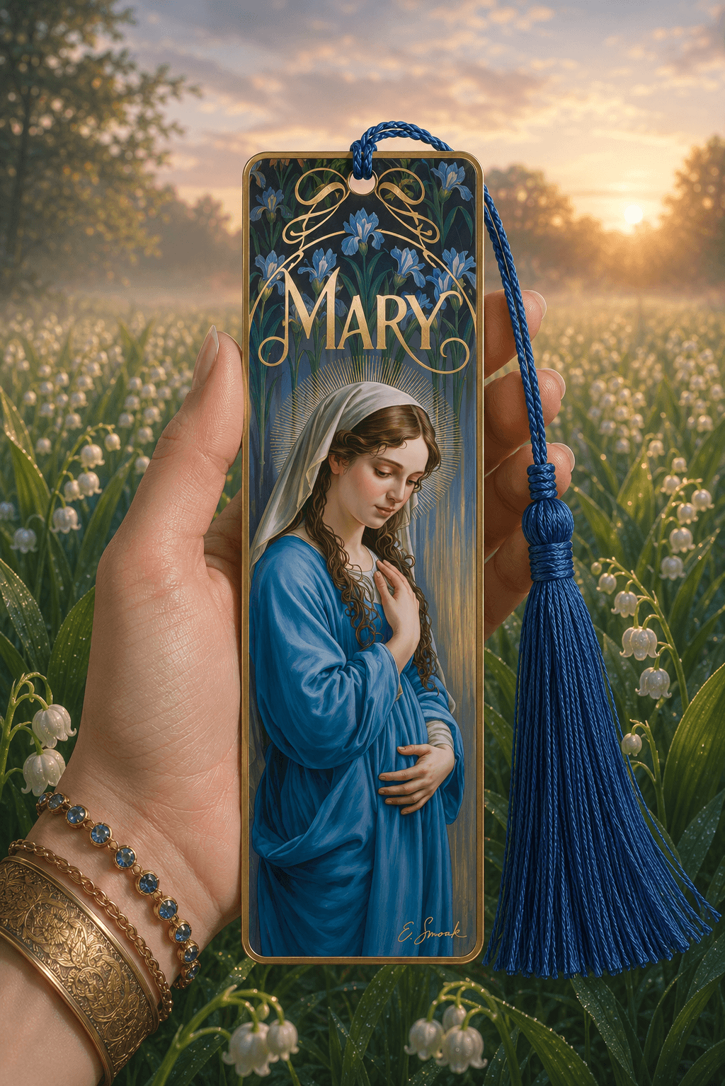 Mary Women of the Bible Gilded Gardens bookmark with tassel, Holy Smoak Studios wholesale Christian giftware