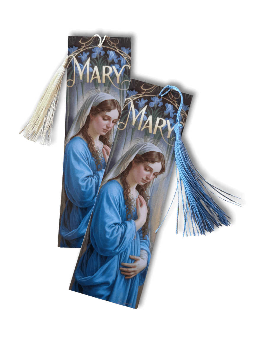 Holy Smoak Studios Mary Gilded Gardens Women of the Bible bookmark, Art Nouveau faith gift, wholesale Christian product, 2x7 inches