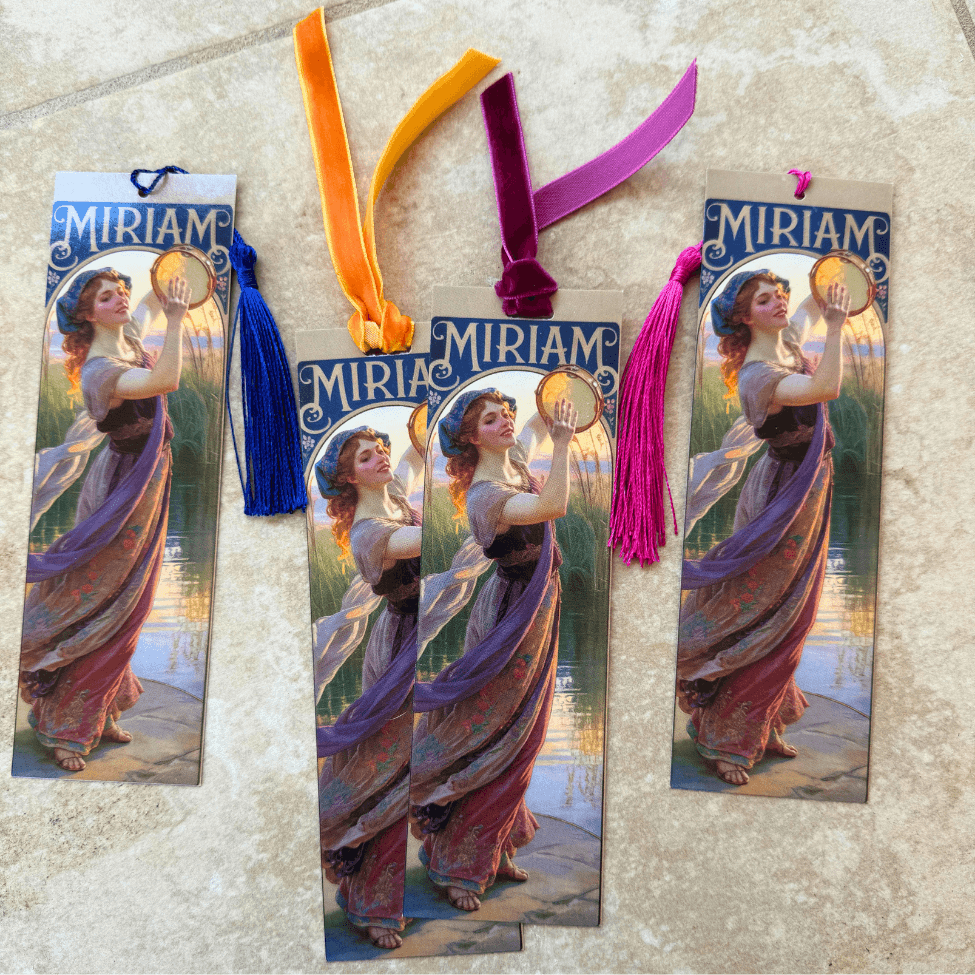 Holy Smoak Studios Miriam Gilded Gardens Women of the Bible bookmark, Art Nouveau faith gift, wholesale Christian product, 2x7 inches