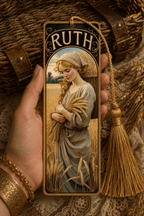 Ruth Women of the Bible Gilded Gardens bookmark with tassel, Holy Smoak Studios wholesale Christian giftware