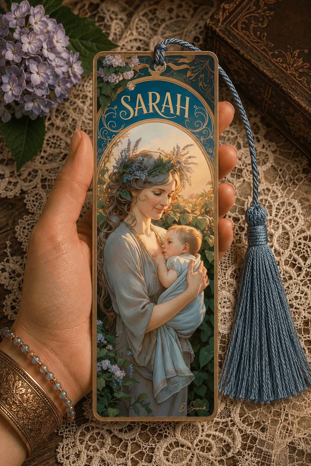 Sarah Women of the Bible Gilded Gardens bookmark with tassel, Holy Smoak Studios wholesale Christian giftware